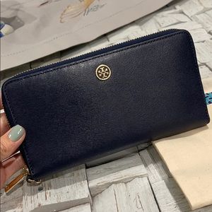 Tory Burch navy blue wallet for women